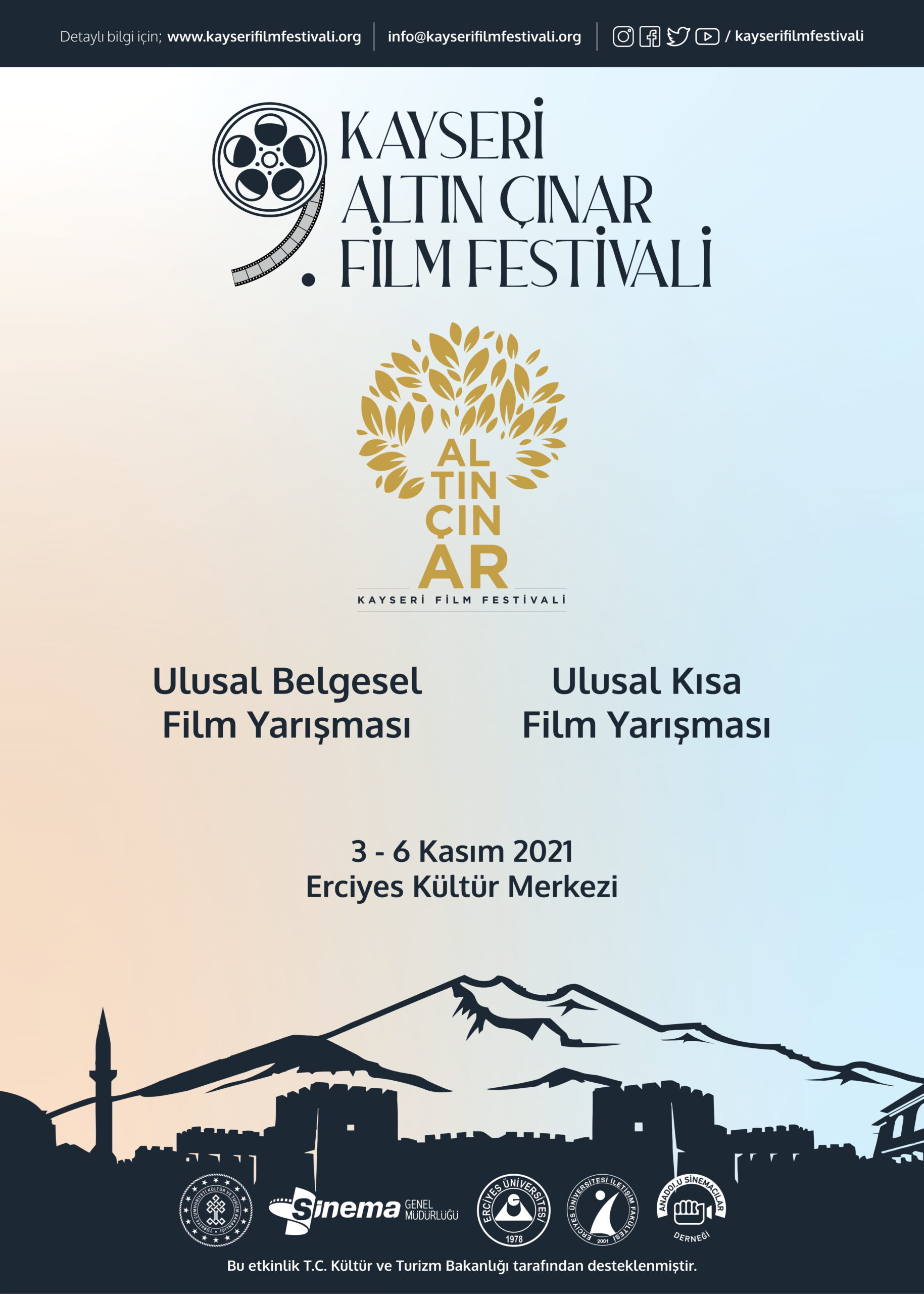 9. KAYSERİ ALTIN ÇINAR FİLM FESTİVALİ JÜRİLERİ BELİRLENDİ!