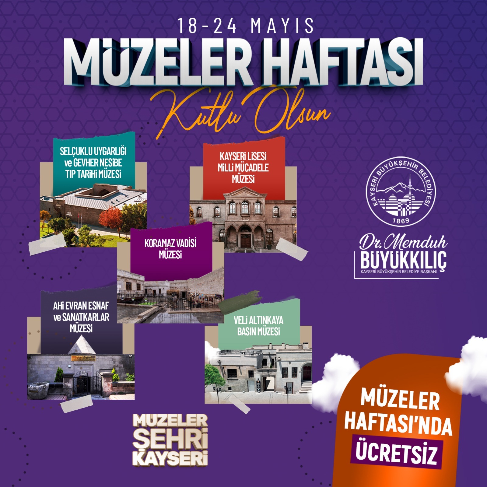 Müzeler Haftasında Büyükşehir Belediyesine ait müzeler ücretsiz olacak