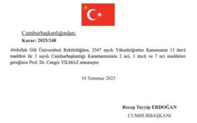 Prof. Dr. Cengiz Yılmaz yeniden AGÜ Rektörü olarak atandı