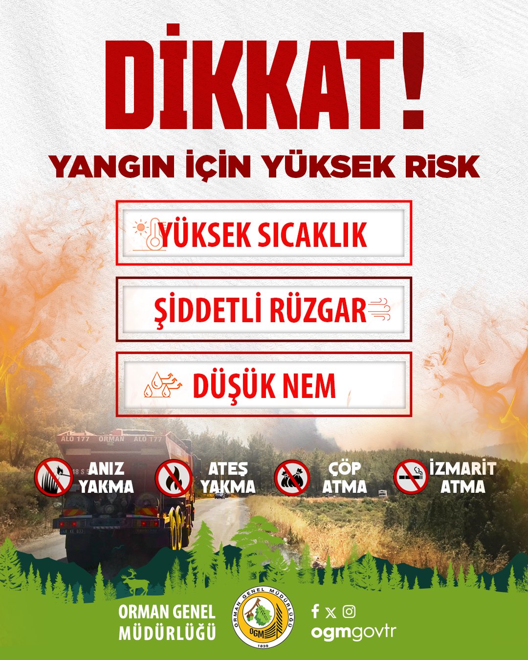 Artan sıcaklık ve rüzgar, yangın tehlikesini artırıyor