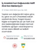 Kayseri’de hafif zirai don uyarısı