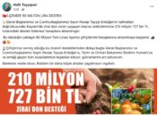 Başkan Taşyapan, “Zirai don kapsamında ilçemize 90 milyon liraya yakın destek verildi”