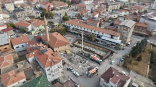 Yeşilhisar’da Cevizli Çarşı’nın inşaatı hız kazandı