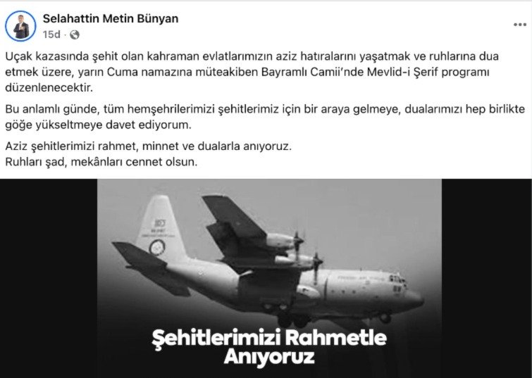 Başkan Metin, “Kahraman evlatlarımızın ruhlarına dua etmek üzere Mevlid-i Şerif programı düzenlenecek”