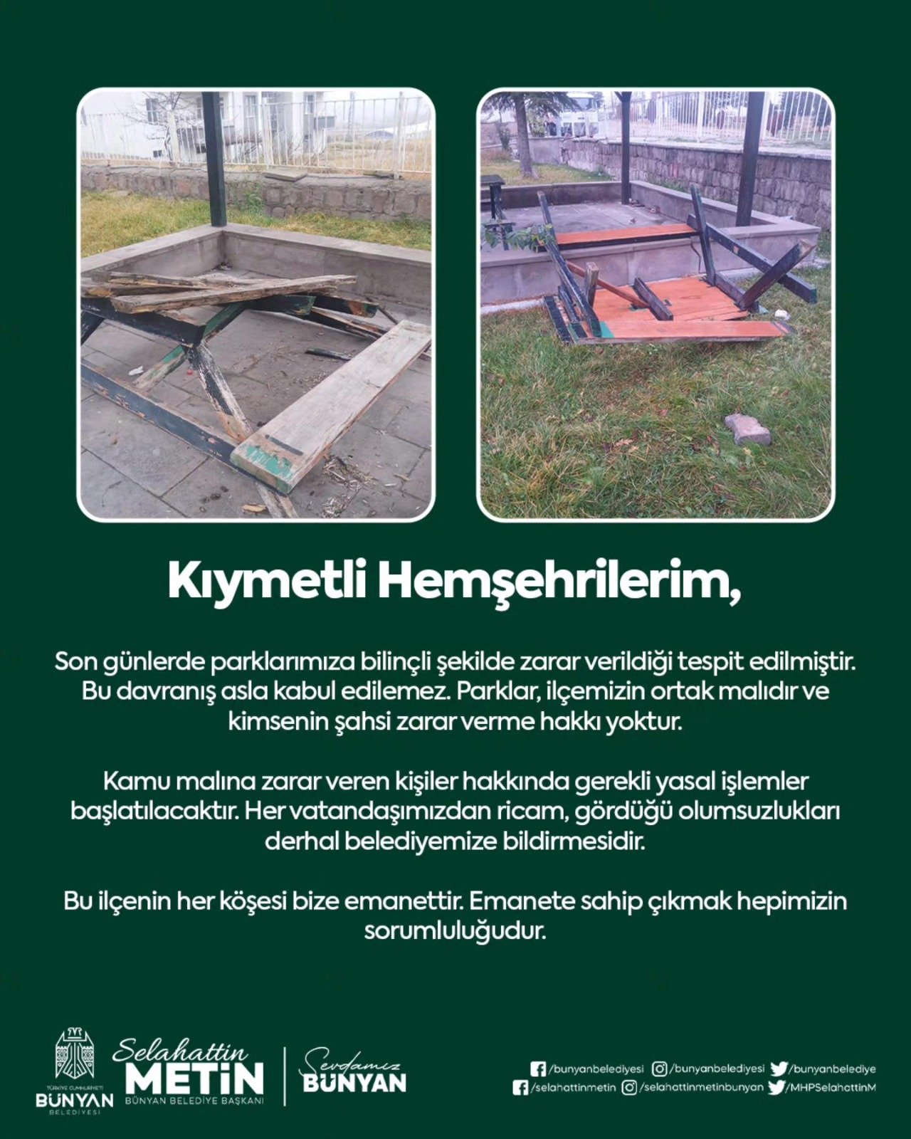 Başkan Metin, “Emanete sahip çıkmak hepimizin sorumluluğudur”