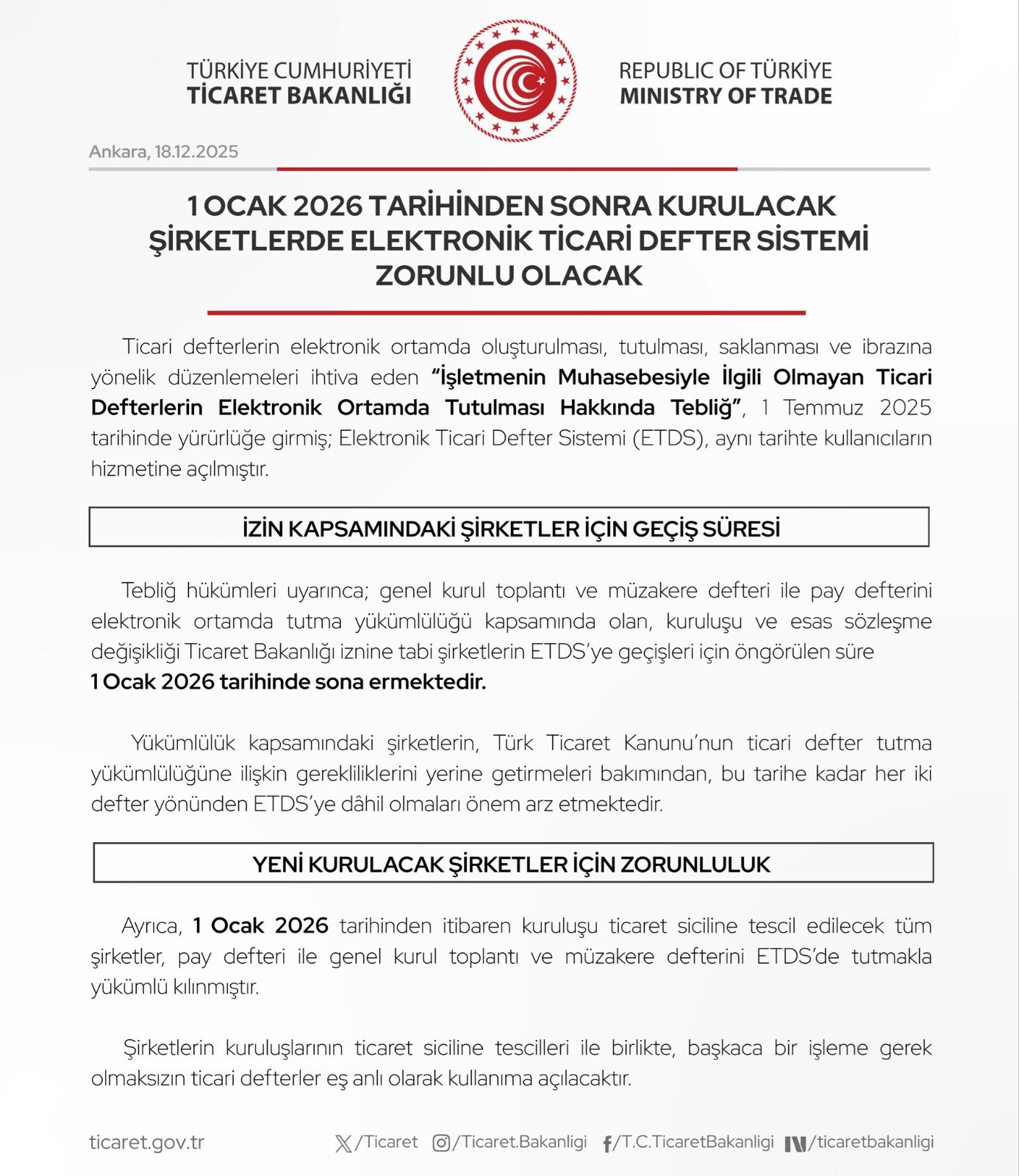 Şirketlerde elektronik ticari defter sistemi zorunlu olacak