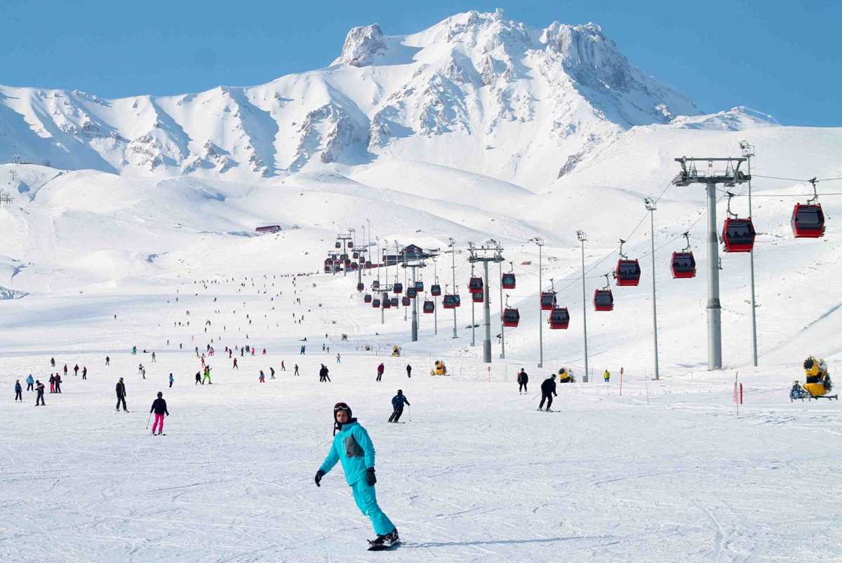 Erciyes’te kar kalınlığı 96 santimetreye yükseldi