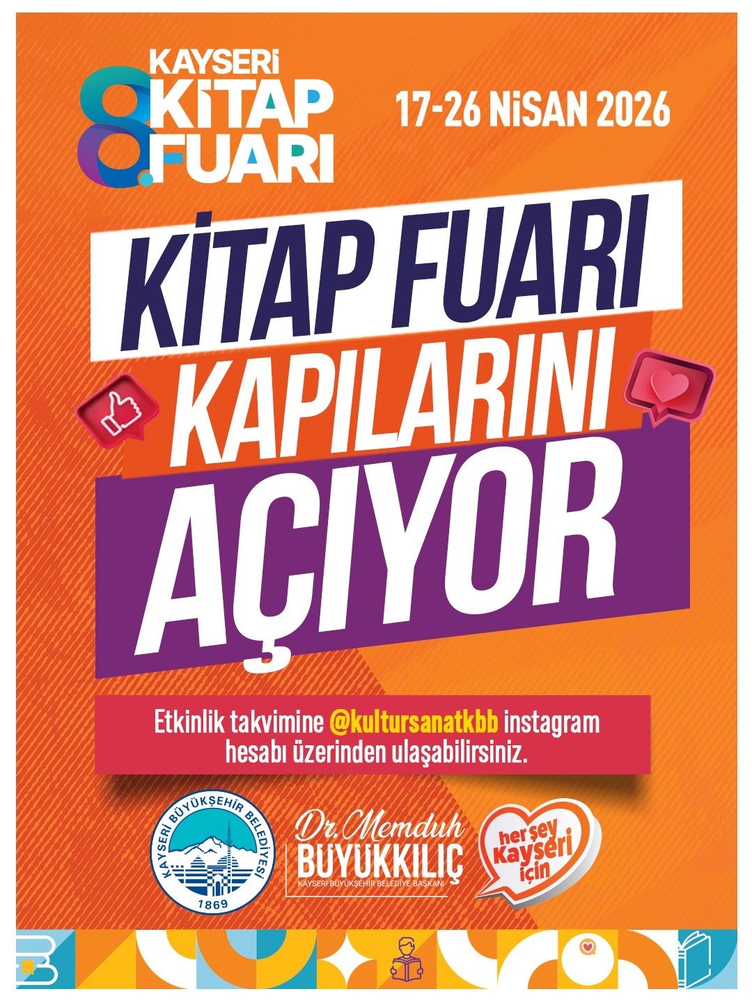 Kayseri Kitap Fuarı 8’inci kez kapılarını açıyor
